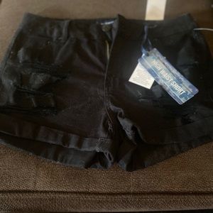 High Waist Distressed Shorts